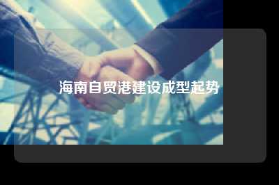 海南自贸港建设成型起势