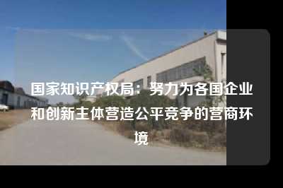 国家知识产权局：努力为各国企业和创新主体营造公平竞争的营商环境